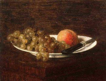 亨利 方丹 拉圖爾 Still Life Peach and Grapes